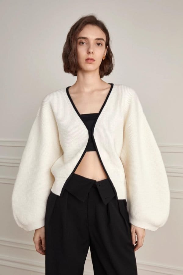 V-NECK SWEATER JACKET