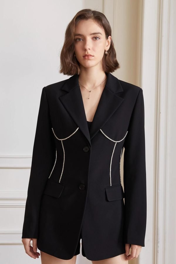 V-NECK SLIM FIT SUIT JACKET