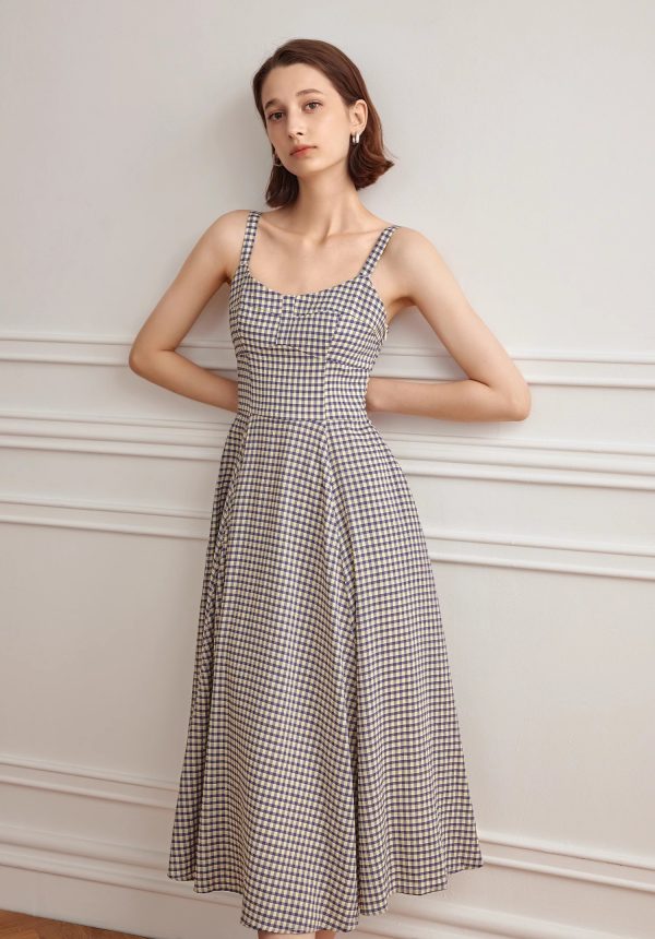 PLAID CAMISOLE DRESS - 图片 6