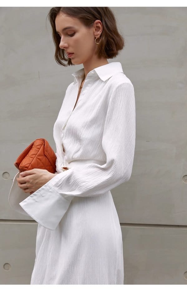 HOLLOW WAIST CINCHING DRESS - 图片 6
