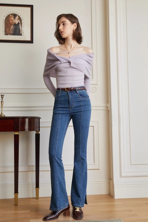 SLIM-FITTING DENIM PANTS