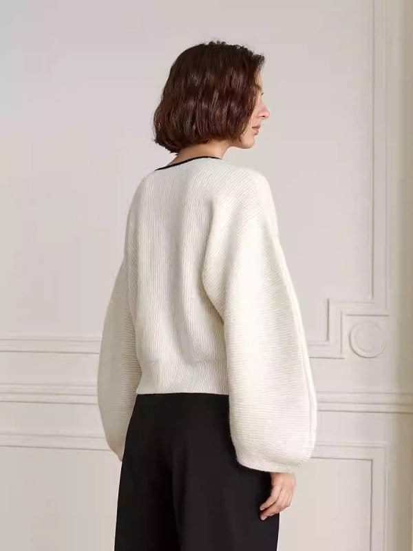 V-NECK SWEATER JACKET - 图片 6