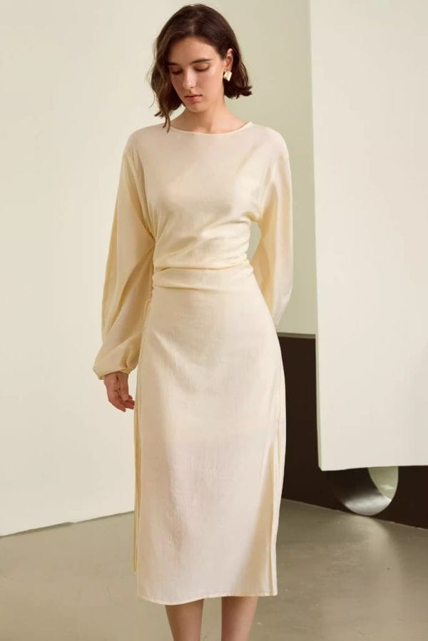 ROUND NECK FRENCH DRESS