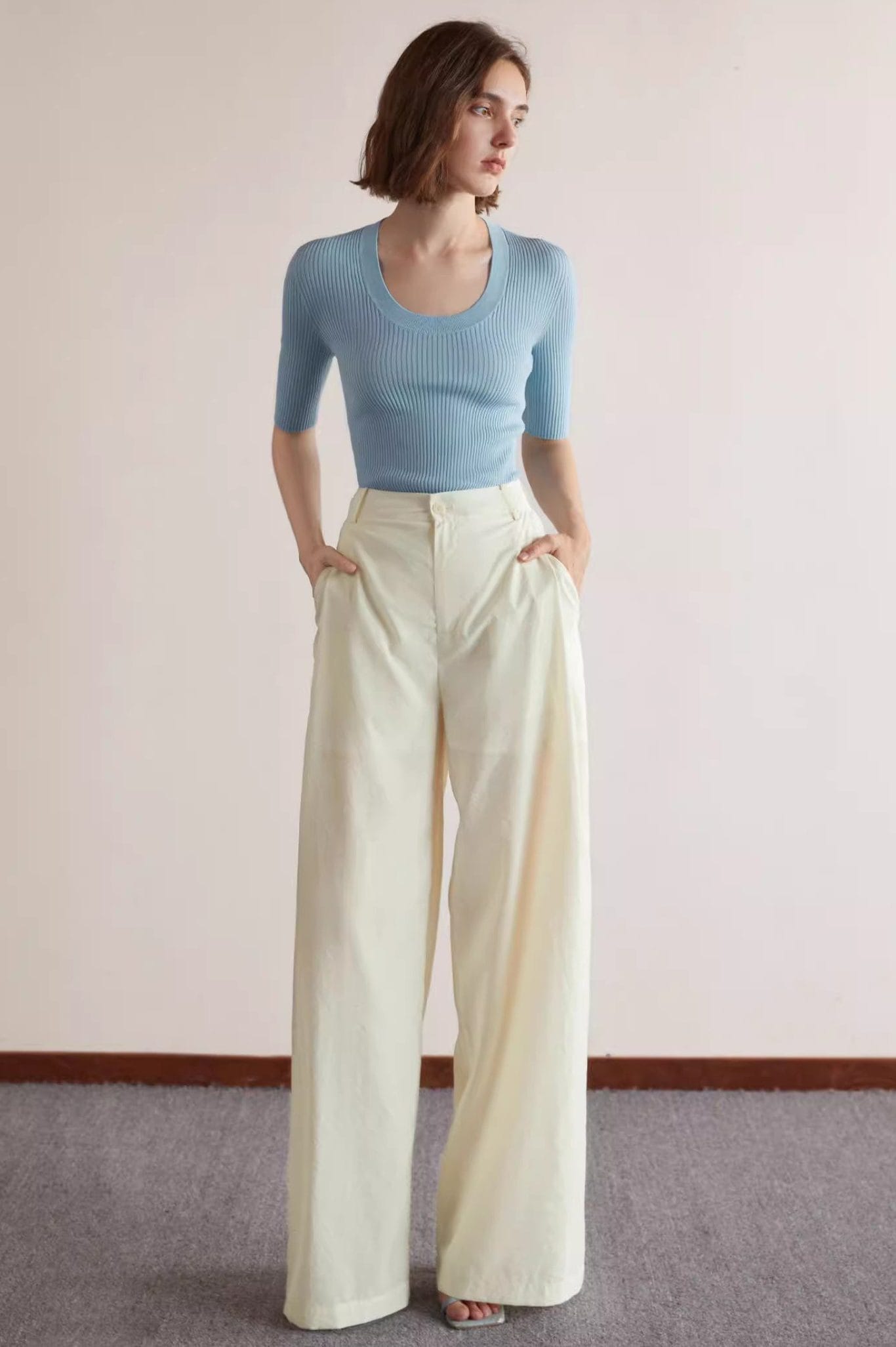 WIDE LEG CASUAL PANTS
