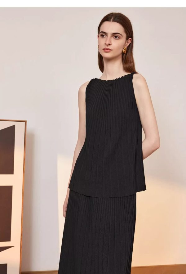 SLEEVELESS TOP PLEATED SKIRT - 图片 8