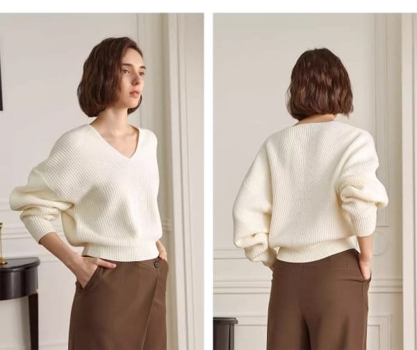 V-NECK KNITTED SWEATER - 图片 8