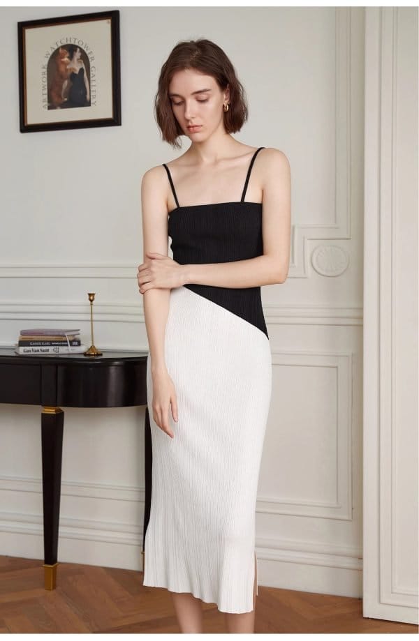 SUSPENDER KNITTED DRESS - 图片 2