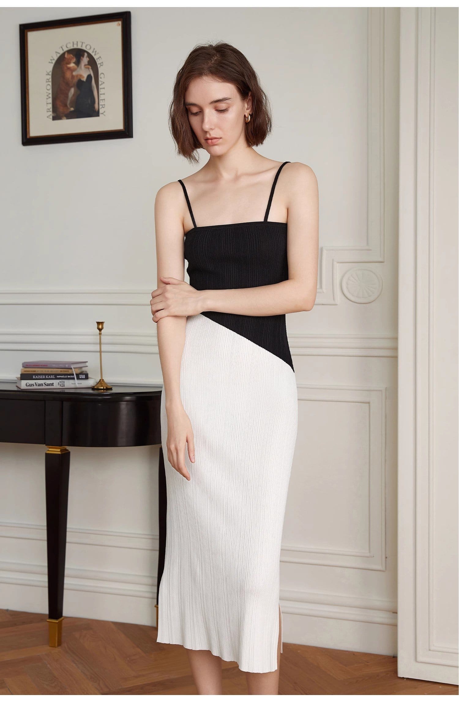 SUSPENDER KNITTED DRESS