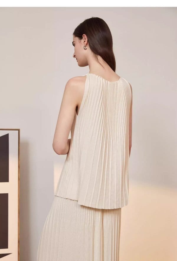 SLEEVELESS TOP PLEATED SKIRT - 图片 3