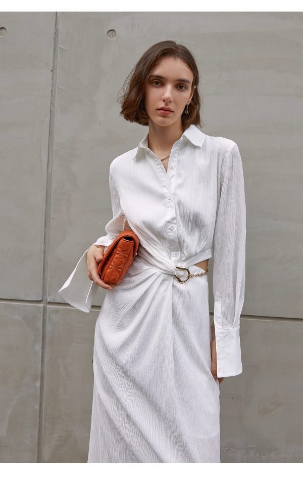 HOLLOW WAIST CINCHING DRESS - 图片 3