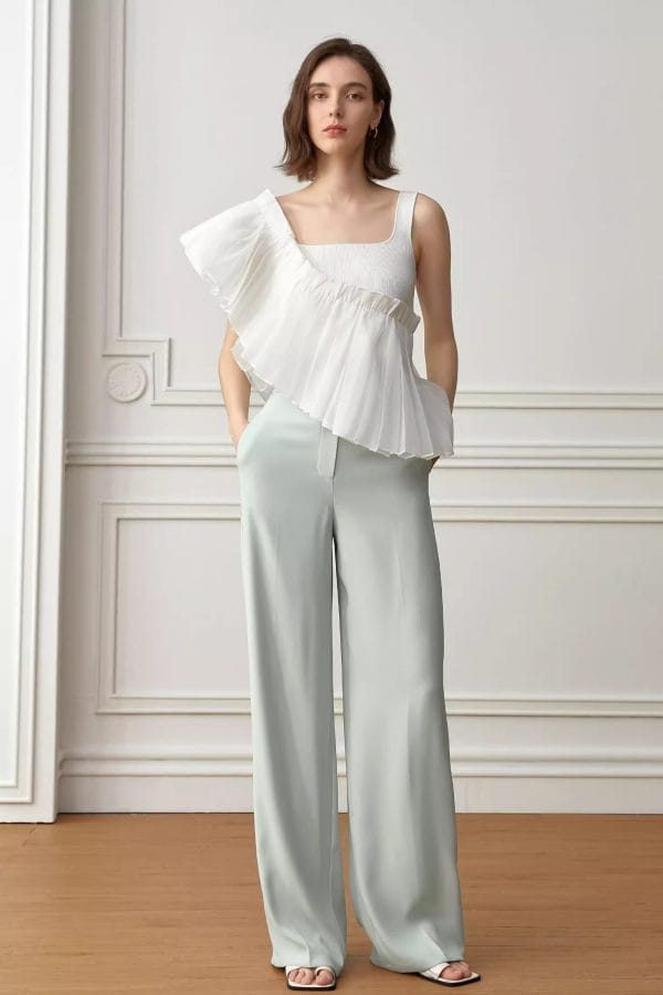 WIDE-LEG STRAIGHT PANTS