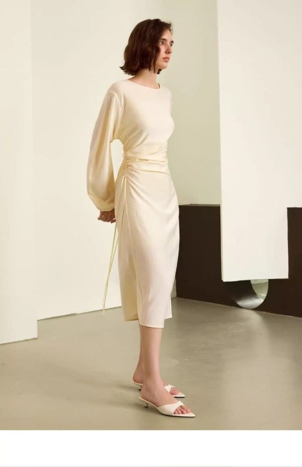 ROUND NECK FRENCH DRESS - 图片 3