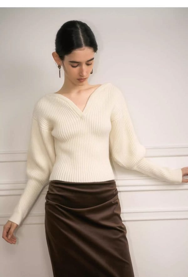 V-NECK PULLOVER SWEATER - 图片 11