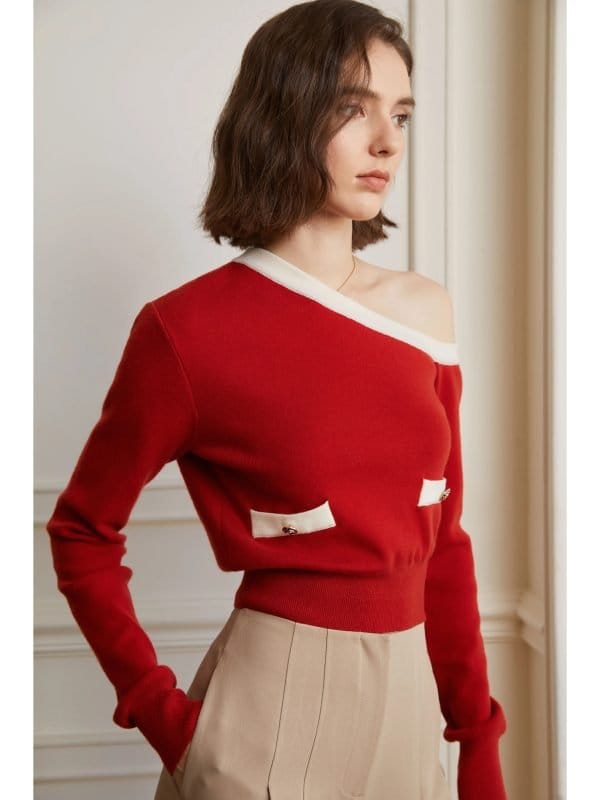 ONE-SHOULDER SWEATER - 图片 3