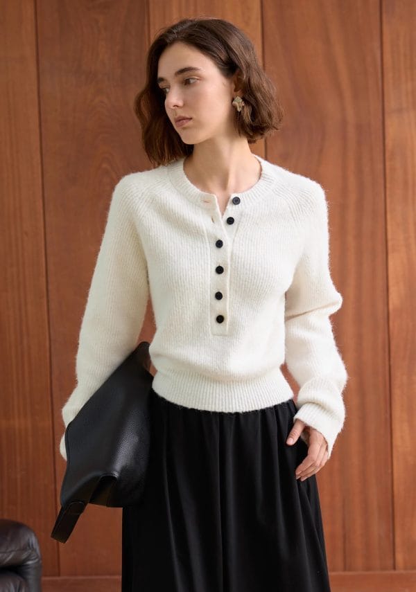 DESIGNED BUTTON SWEATER - 图片 5