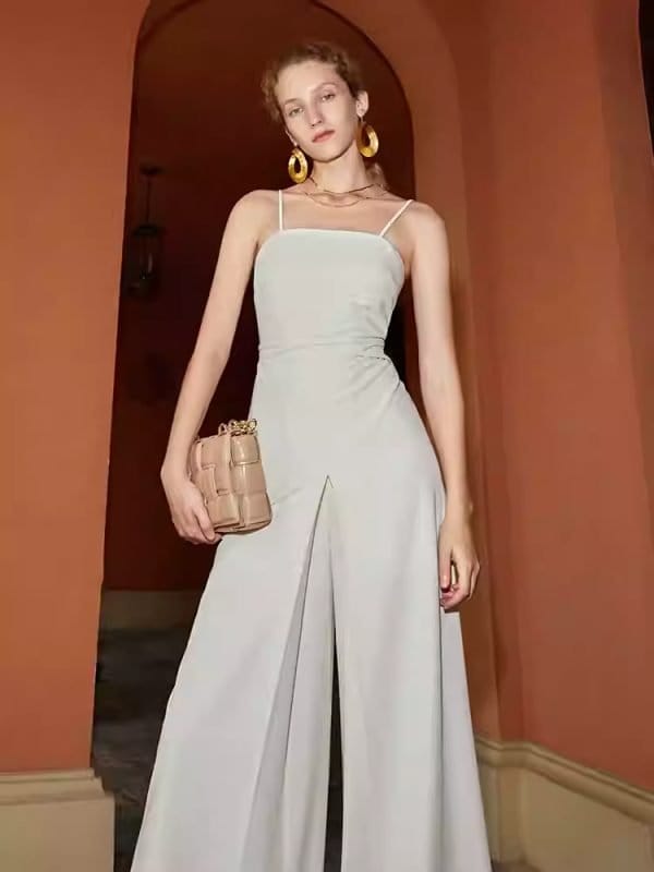 WIDE-LEG SUSPENDER JUMPSUIT - 图片 4
