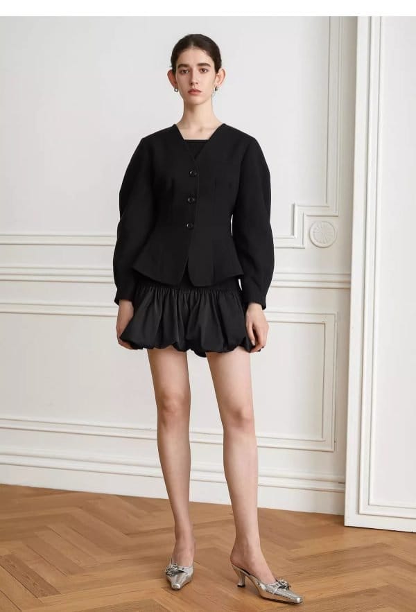 V-NECK CASUAL SHORT JACKET - 图片 2