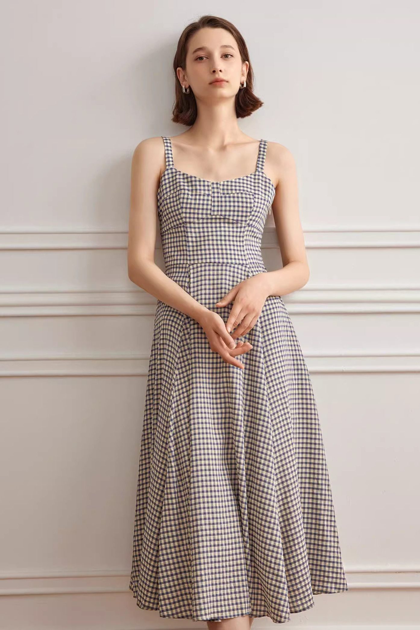 PLAID CAMISOLE DRESS