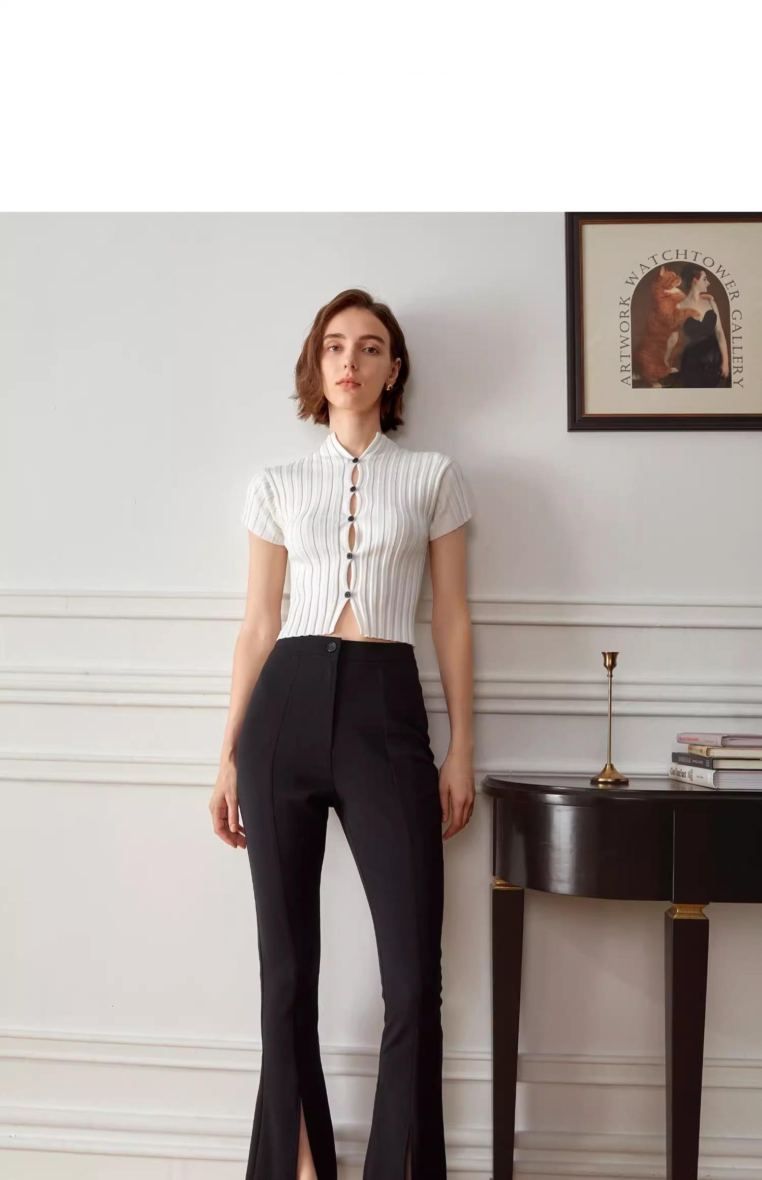 FLARED SUIT PANTS