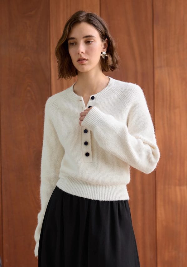 DESIGNED BUTTON SWEATER - 图片 6