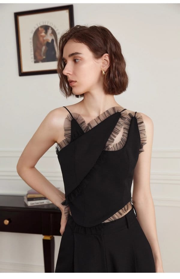 SPLICING CAMISOLE VEST - 图片 3