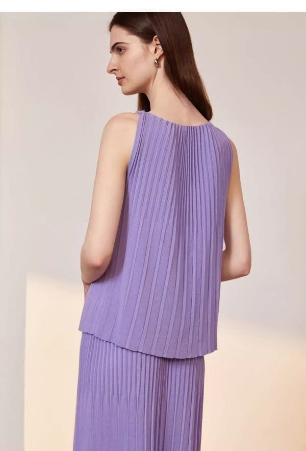 SLEEVELESS TOP PLEATED SKIRT - 图片 7