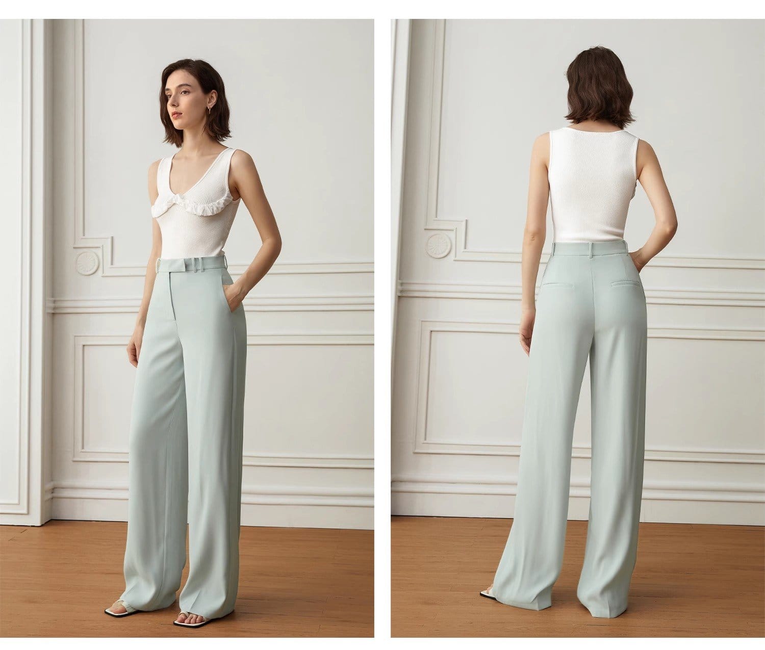 WIDE-LEG STRAIGHT PANTS
