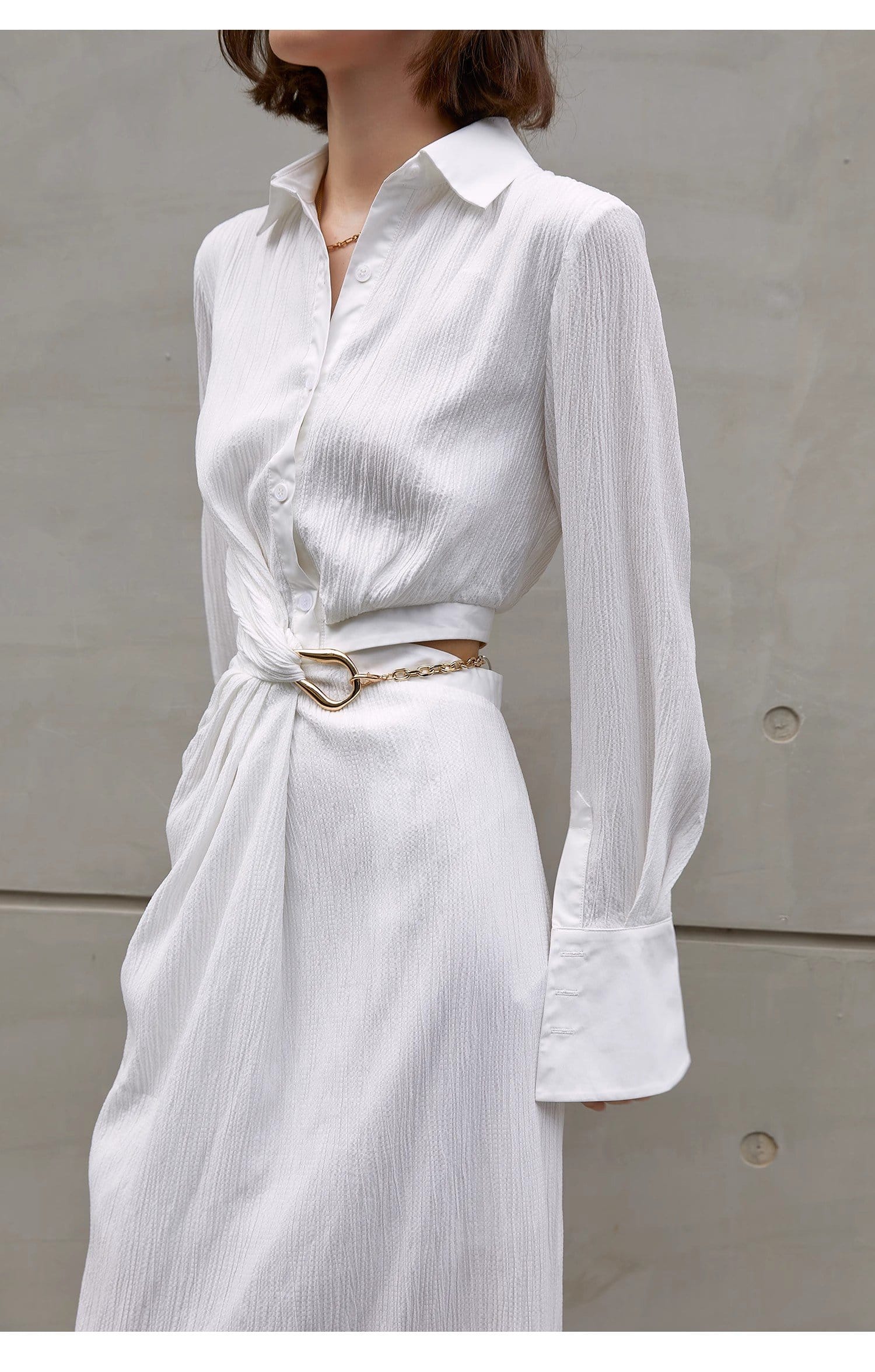 HOLLOW WAIST CINCHING DRESS