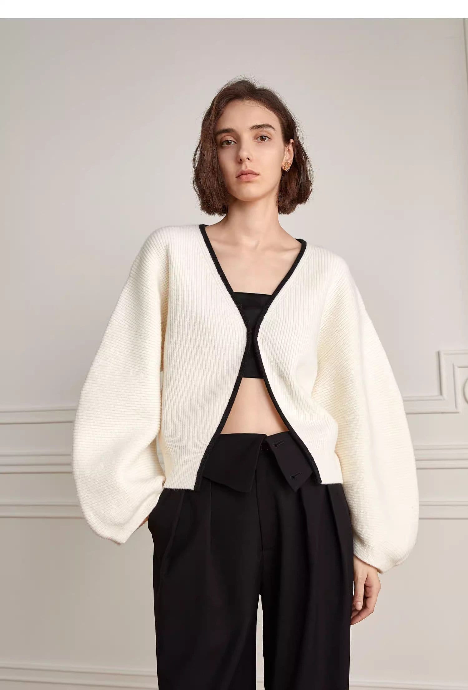 V-NECK SWEATER JACKET