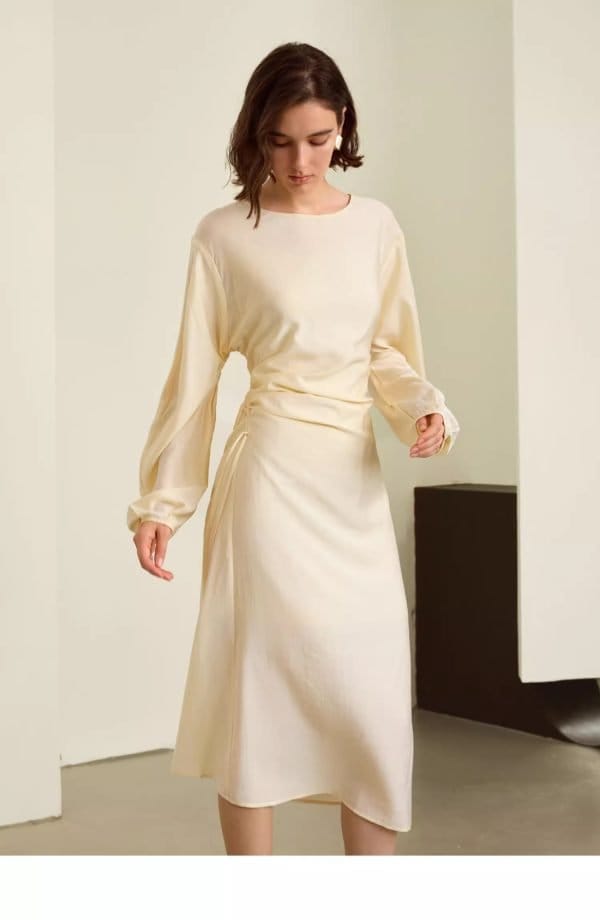 ROUND NECK FRENCH DRESS - 图片 7