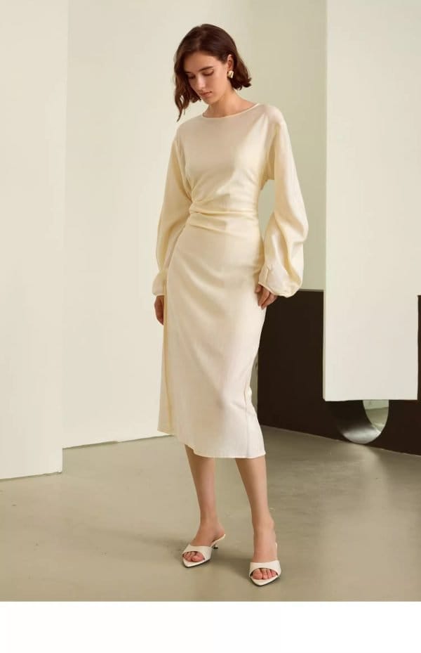 ROUND NECK FRENCH DRESS - 图片 8
