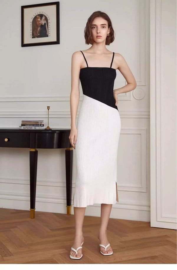 SUSPENDER KNITTED DRESS - 图片 5