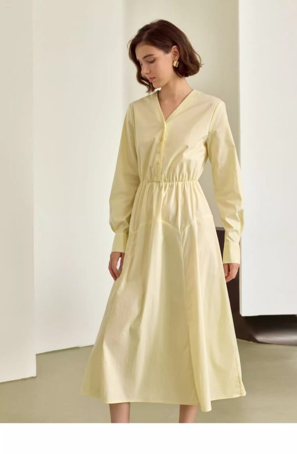 V-NECK HIGH WAISTED DRESS - 图片 6