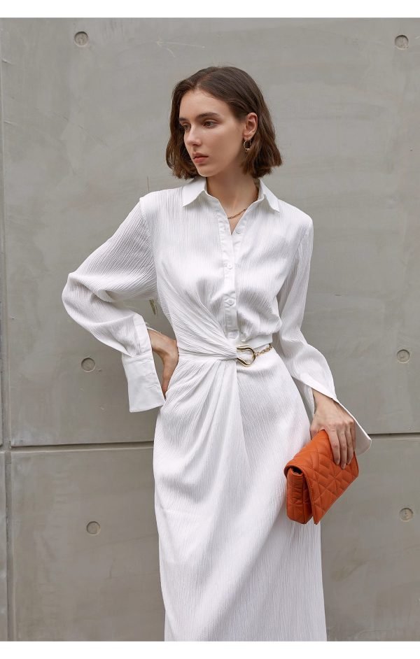 HOLLOW WAIST CINCHING DRESS - 图片 5