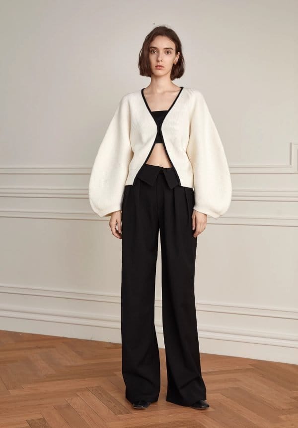 V-NECK SWEATER JACKET - 图片 4