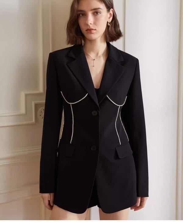 V-NECK SLIM FIT SUIT JACKET - 图片 4