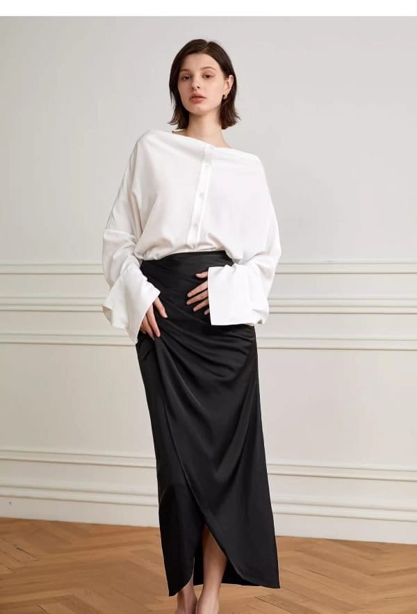 BLACK MIDI SKIRT - 图片 3