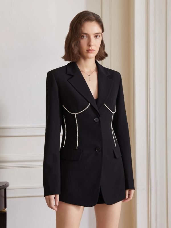 V-NECK SLIM FIT SUIT JACKET - 图片 5