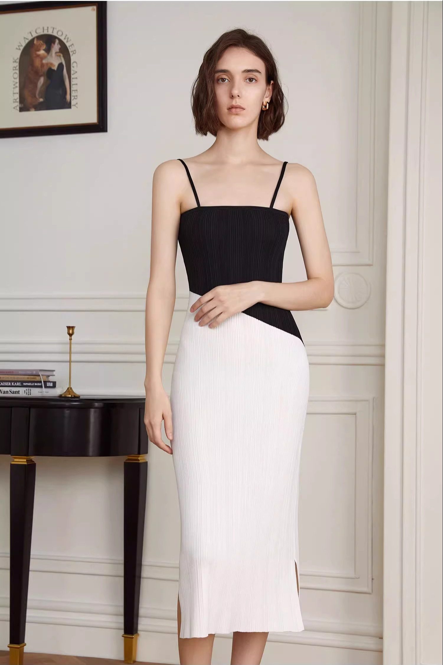 SUSPENDER KNITTED DRESS