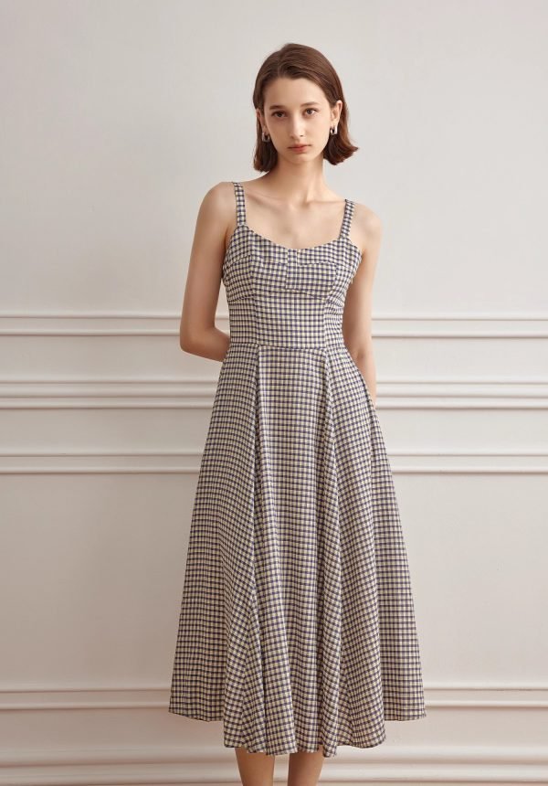 PLAID CAMISOLE DRESS - 图片 3