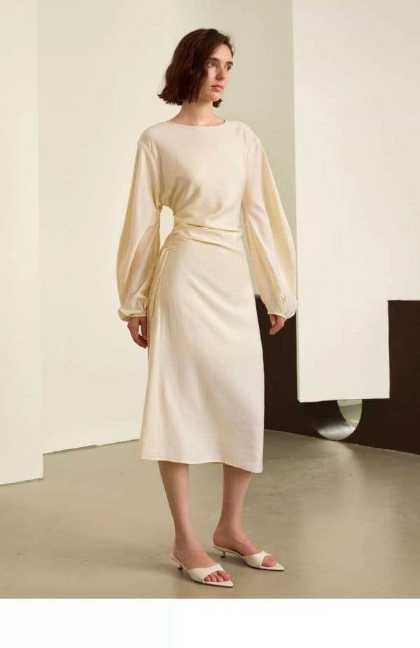 ROUND NECK FRENCH DRESS - 图片 2
