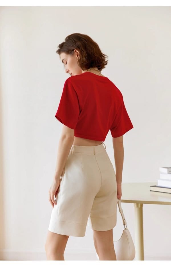 HIGH-WAISTED SLIM SHORT - 图片 3