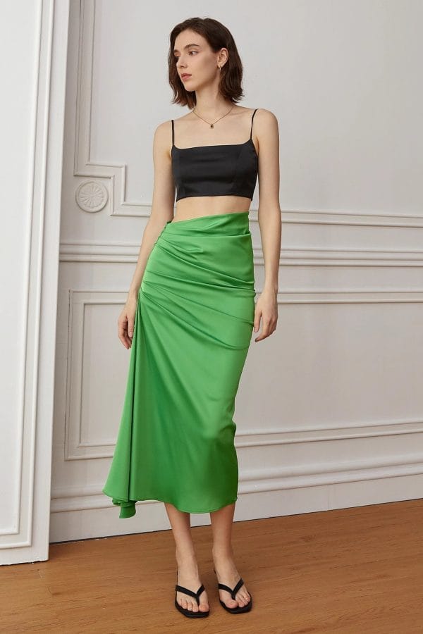 IRREGULAR PLEATED SKIRT