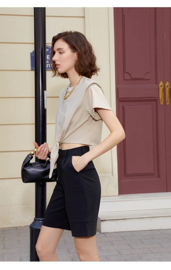HIGH-WAISTED SLIM SHORT - 图片 4