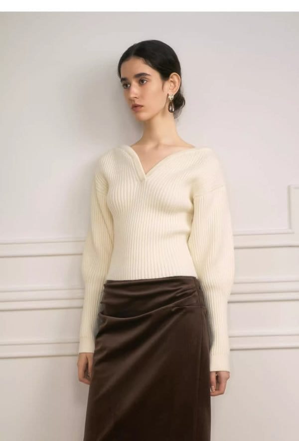 V-NECK PULLOVER SWEATER - 图片 13