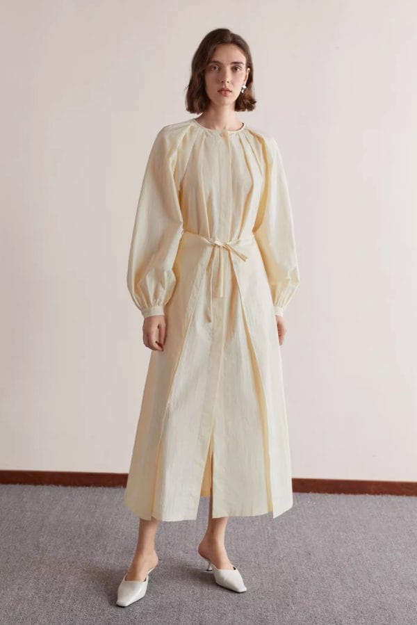 PLEATED SHIRT DRESS
