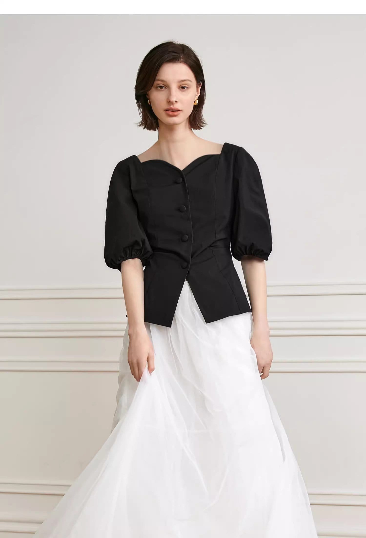 BUBBLE SLEEVE SHIRT