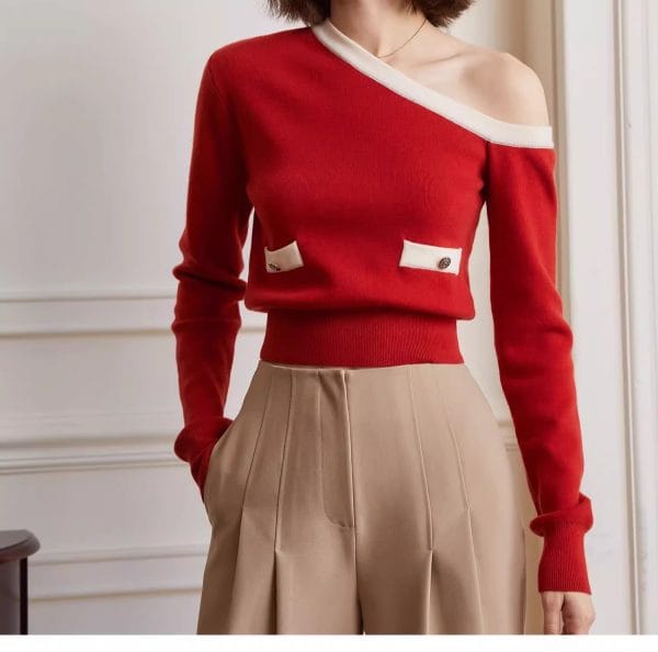 ONE-SHOULDER SWEATER - 图片 2