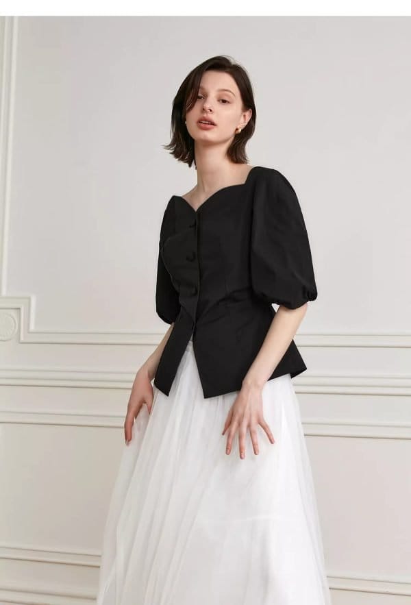 BUBBLE SLEEVE SHIRT - 图片 4