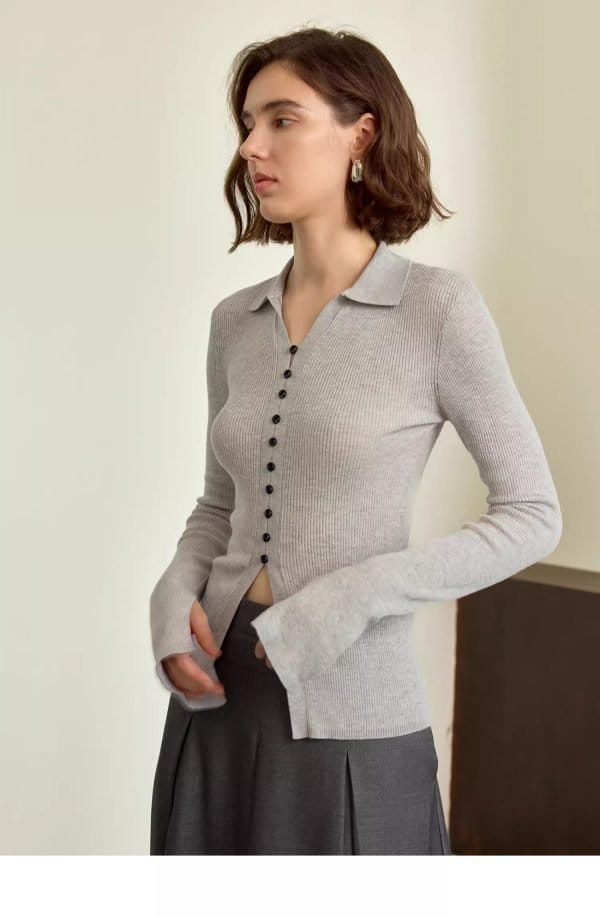 SLIM KNIT CARDIGAN - 图片 4